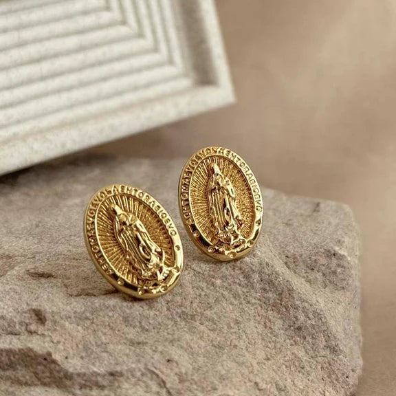 VIRGEN DE GUADALUPE STUD EARRINGS