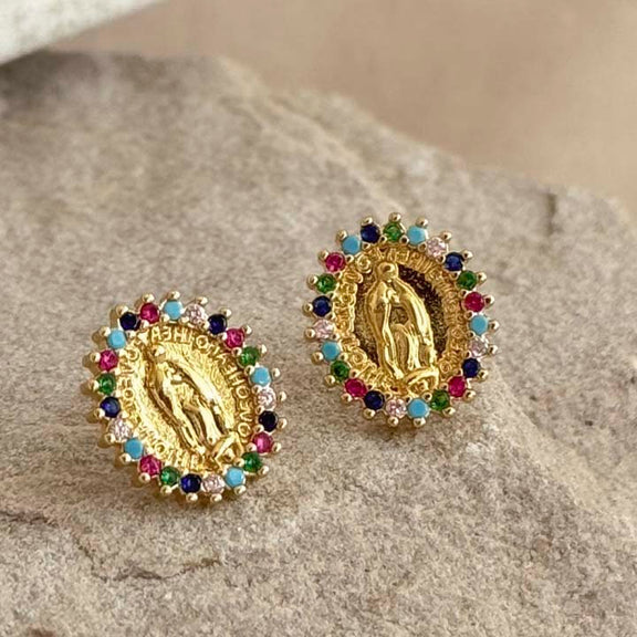 VIRGEN COLOR STUD EARRINGS