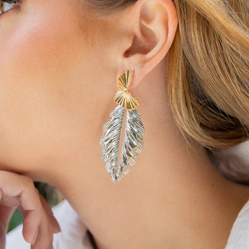 MIXED METALS TWIST EARRINGS