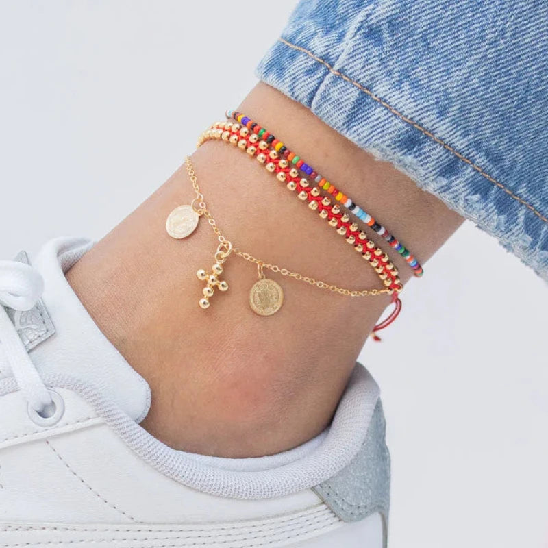 TRIPLE CROSS ANKLET