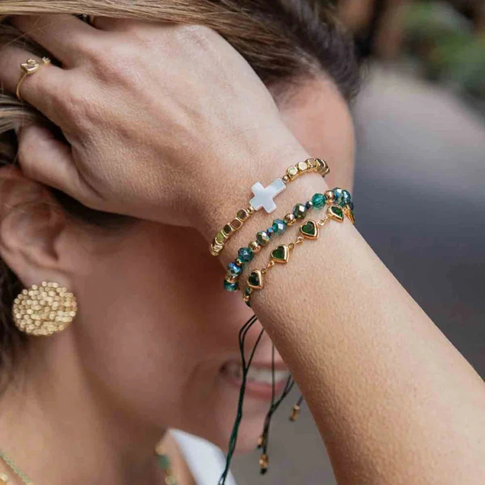 EMERALD CROSS BRACELET